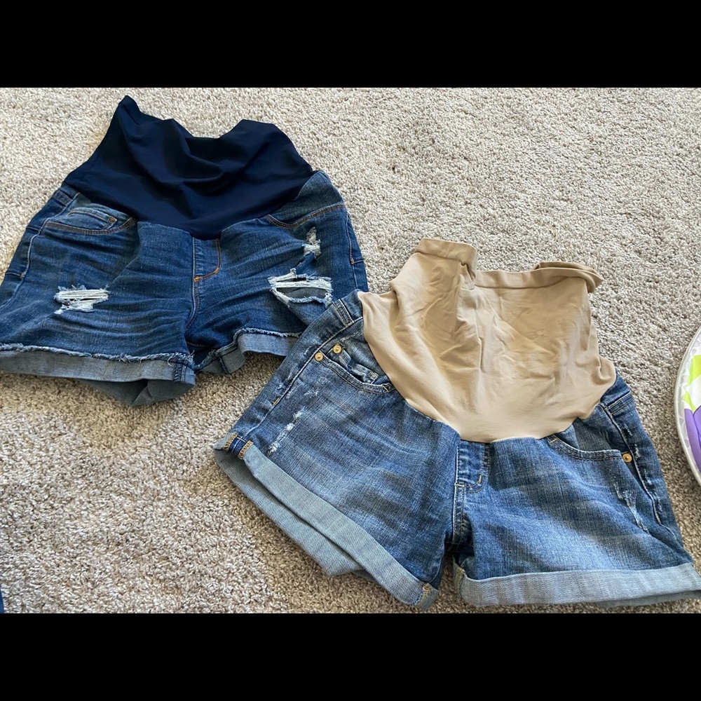 SET of 2 Maternity Jean Shorts